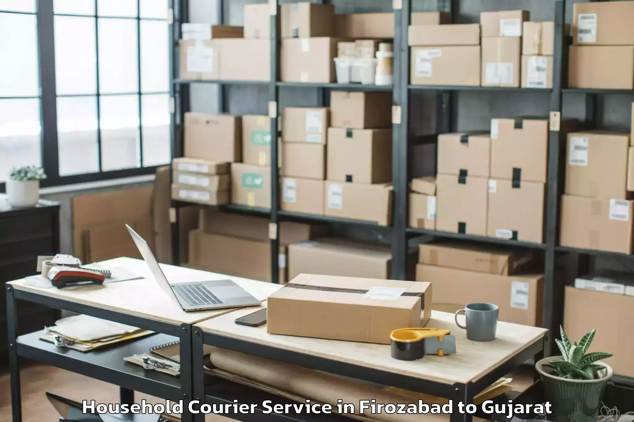 Easy Firozabad to Surat Airport Stv Household Courier Booking